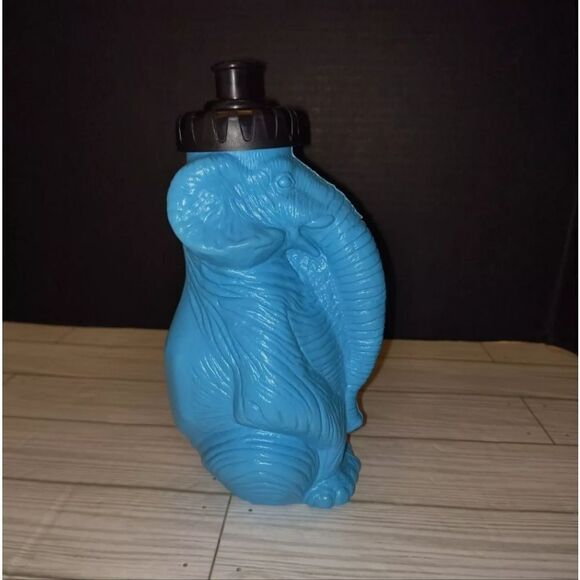 Vintage Circus Blue Elephant Blow Mold 32oz Water Bottle Made In The USA CA - Picture 4 of 9